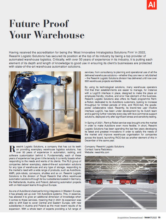 Magazine Article Most Innovative Intralogistics Solutions